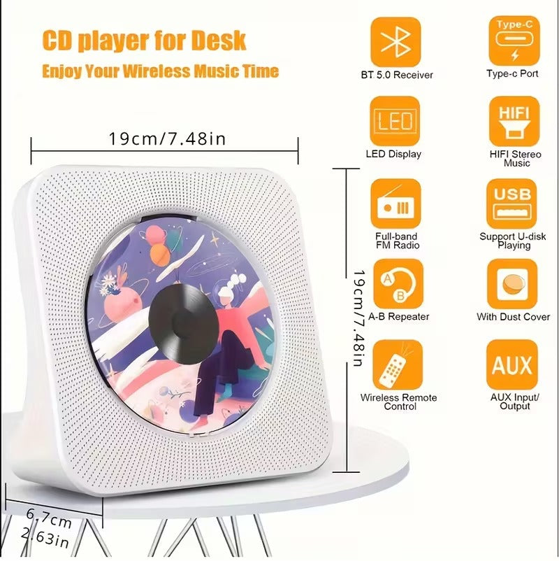 NNETM Portable CD Boombox with USB and FM Radio