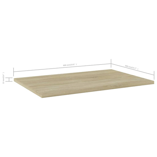 NNEVL Bookshelf Boards 4 pcs Sonoma Oak 60x40x1.5 cm Chipboard